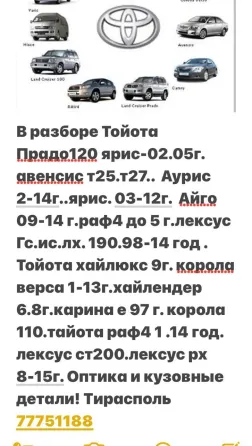 АССОРТИМЕНТ АВТОЗАПЧАСТЕЙ Тирасполь