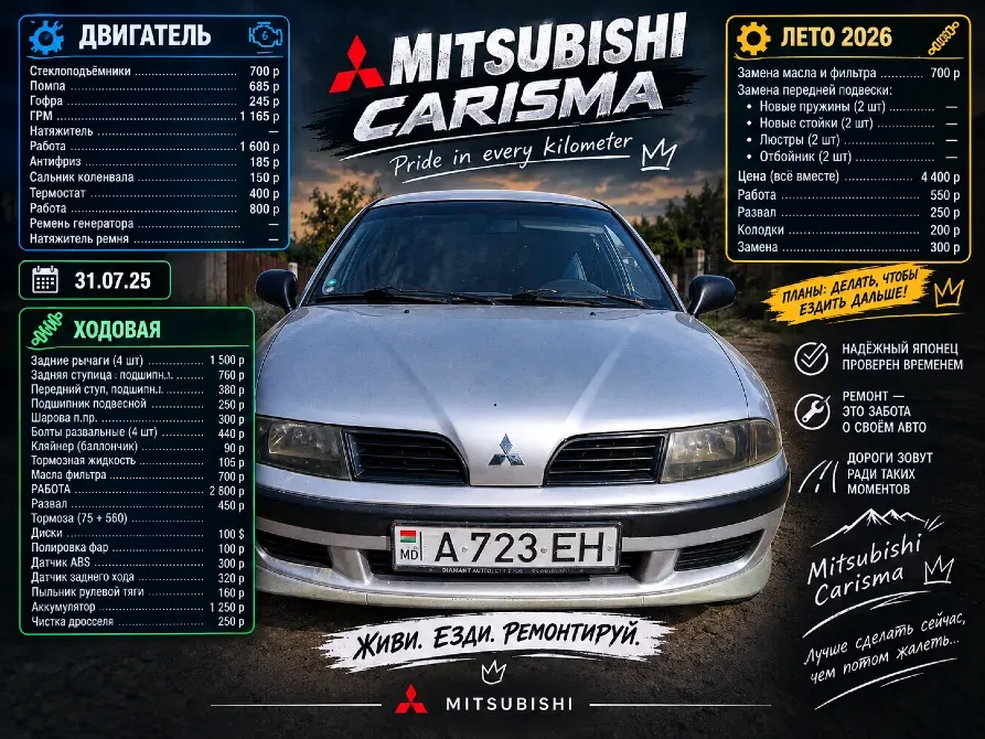 Mitsubishi Carisma 2002 год Тирасполь Тирасполь - изображение 3